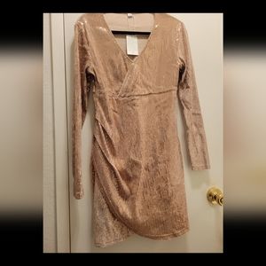 NWT Rosegold Color Sequin Mini Dress Size Small